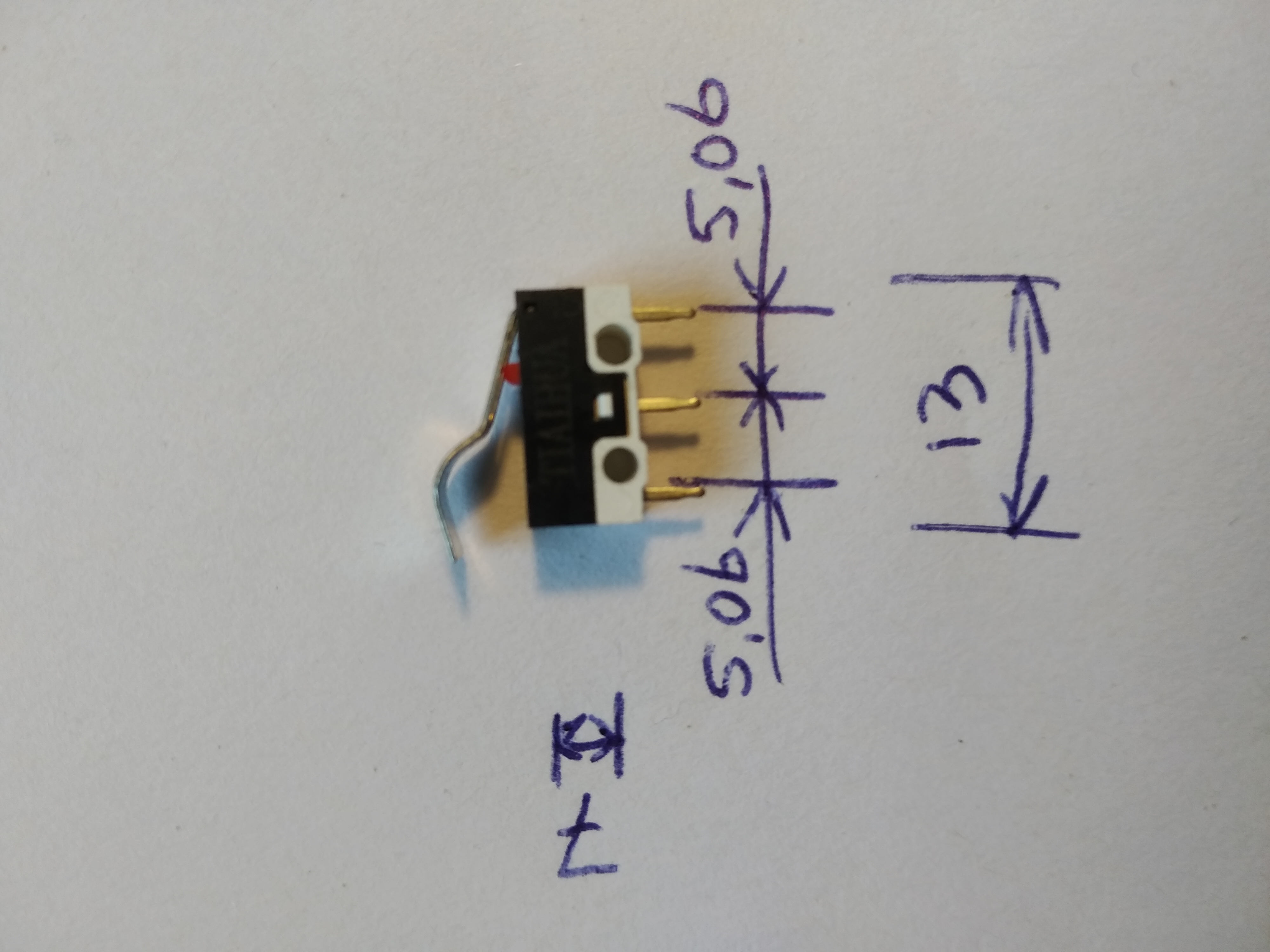 Microswitch 2A gebogen